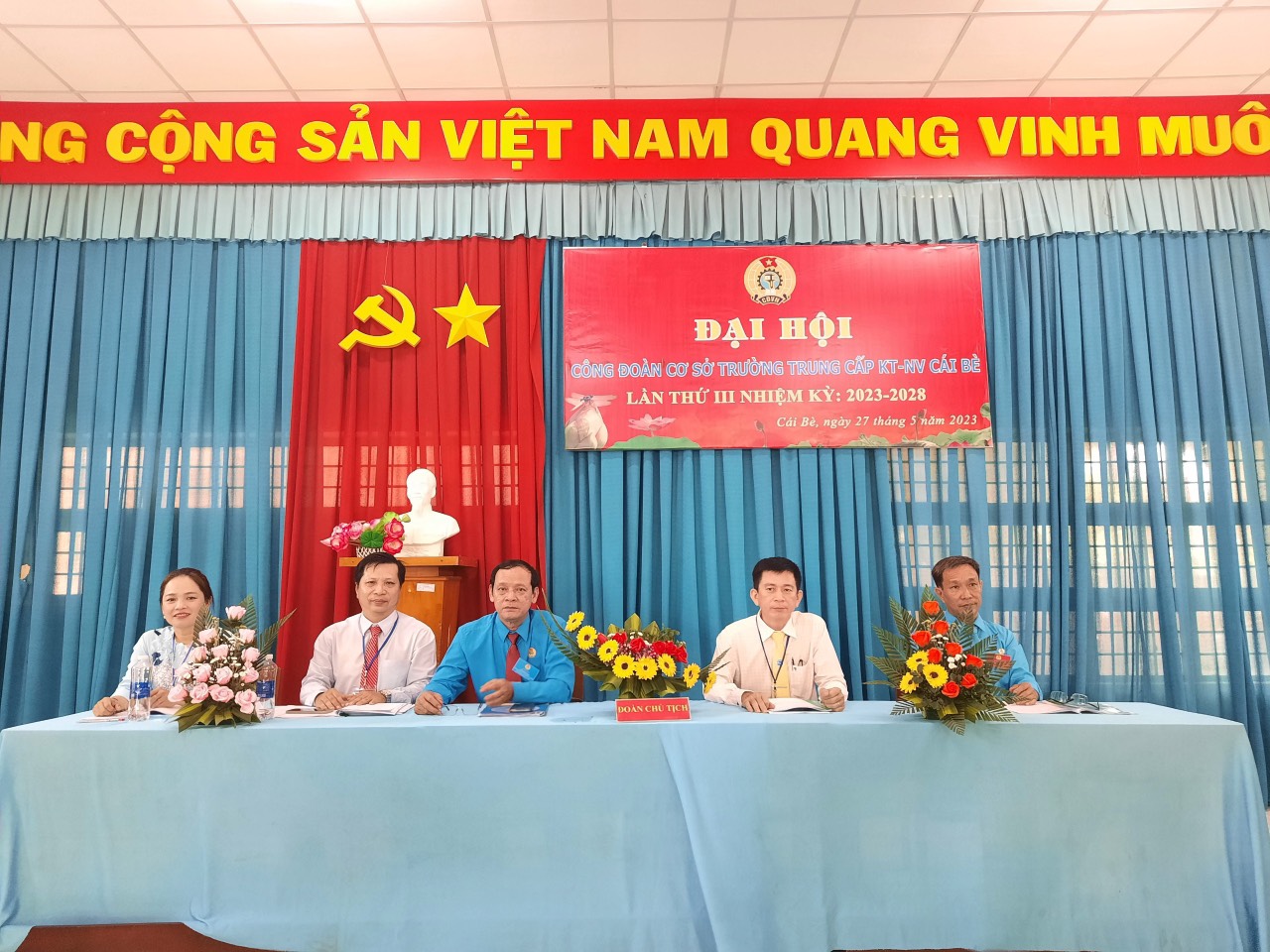 Đại hội Công đoàn cơ sở trường Trung cấp Kỹ thuật-Nghiệp vụ Cái Bè lần thứ III, nhiệm kỳ 2023-2028